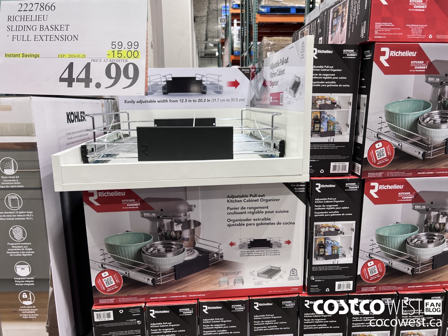 2227866 RICHELIEU SLIDING BASKET FULL EXTENSION ($15.00 INSTANT SAVINGS EXPIRES ON 2024-01-28) $44.99