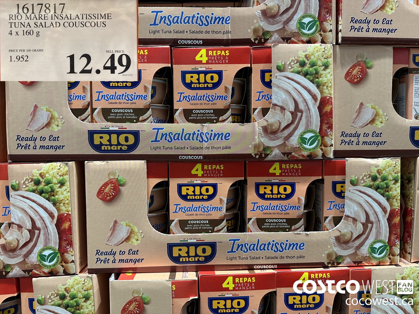 1617817 RIO MARE INSALATISSIME TUNA SALAD COUSCOUS 4 x 160 g $12.49
