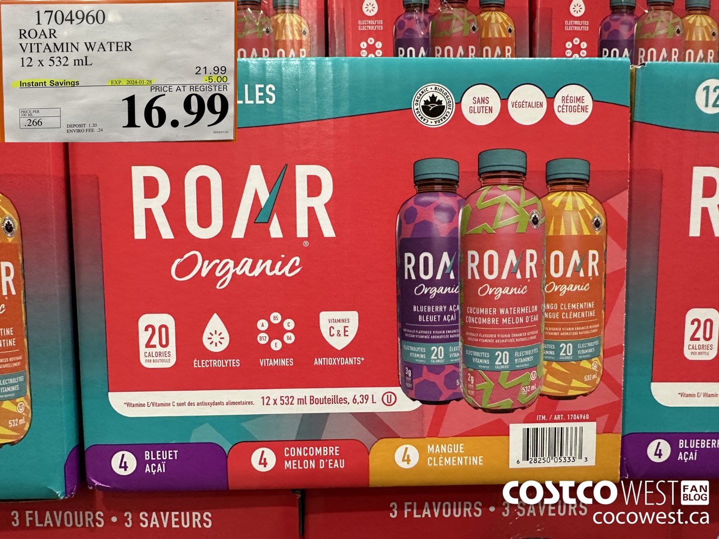1704960 ROAR ORGANIC VARIETY PACK 12 X 532 ML ($5.00 INSTANT SAVINGS EXPIRES ON 2024-01-28) $16.99