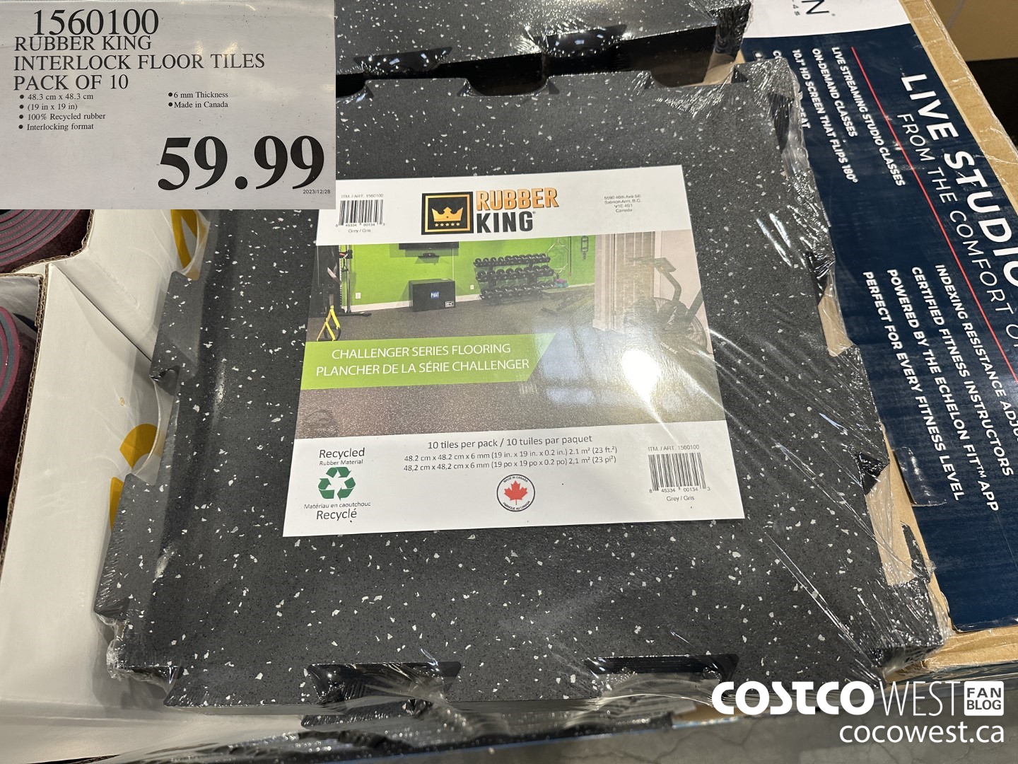 1560100 RUBBER KING INTERLOCK FLOOR TILES PACK OF 10  $59.99