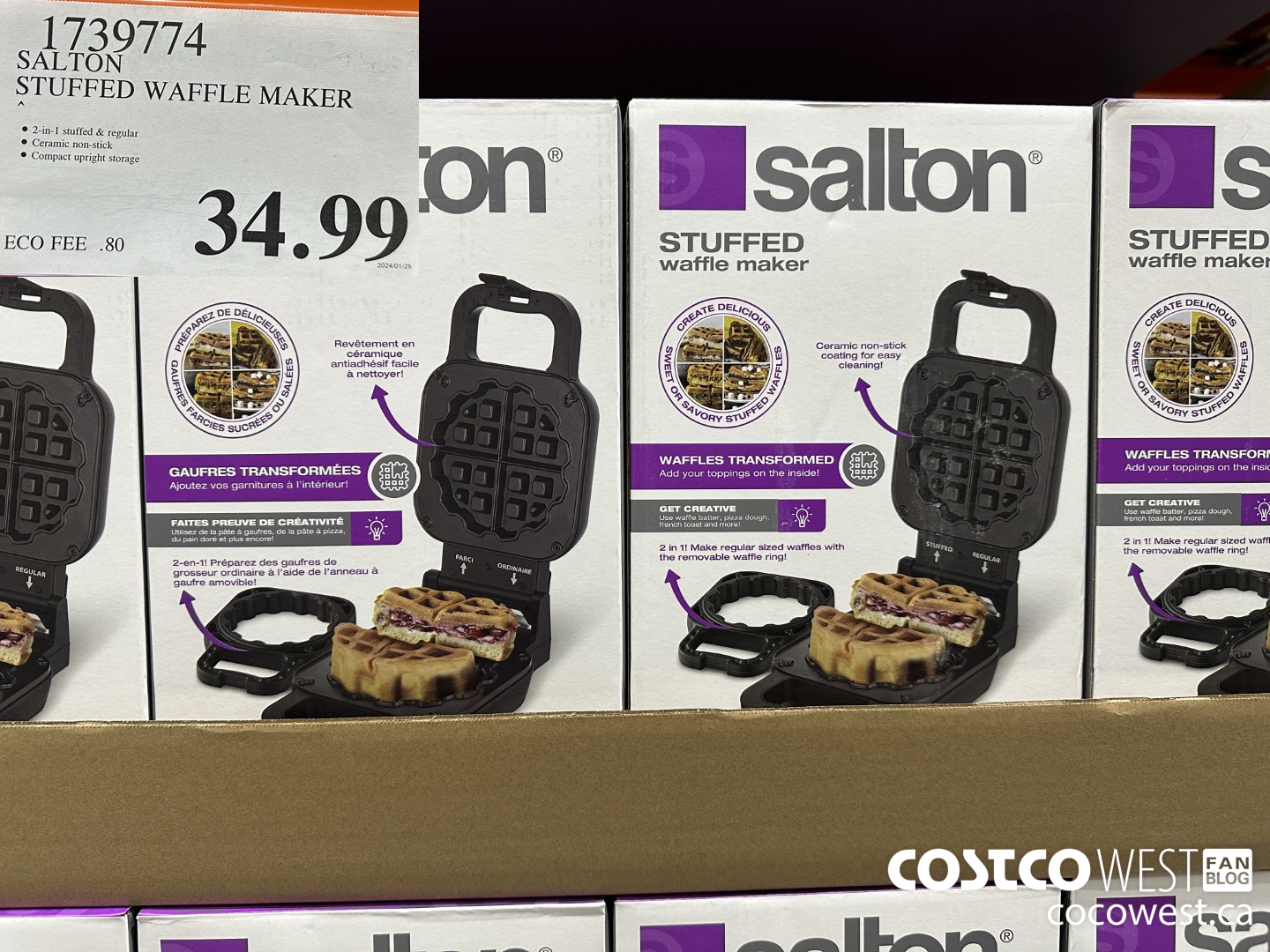 1739774 SALTON STUFFED WAFFLE MAKER $34.99
