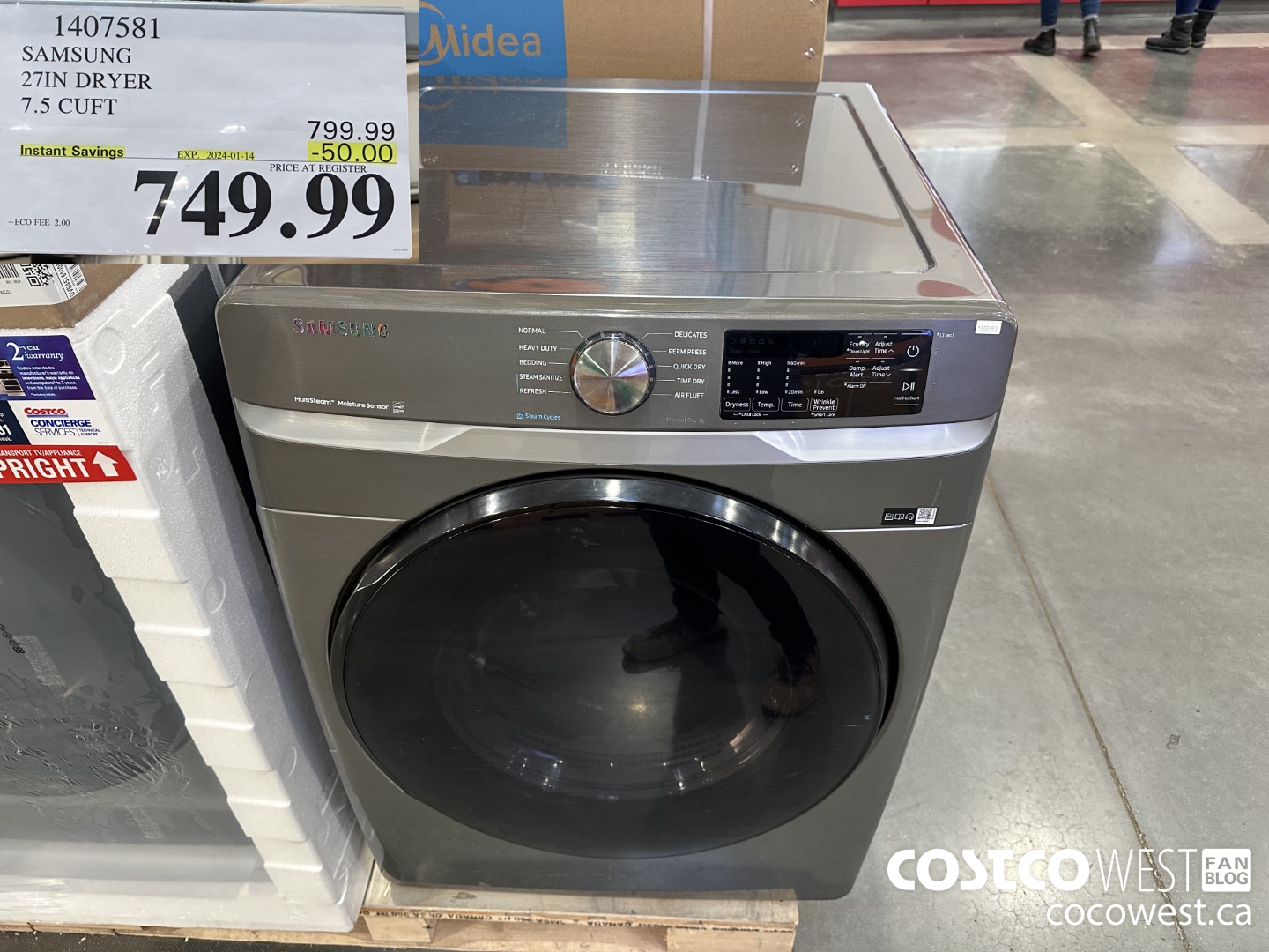 Weekend Update Costco Sale Items For Jan 12 14 2024 For BC AB MB   SAMSUNG 27IN DRYER 75 CUFT 20240112 152818 