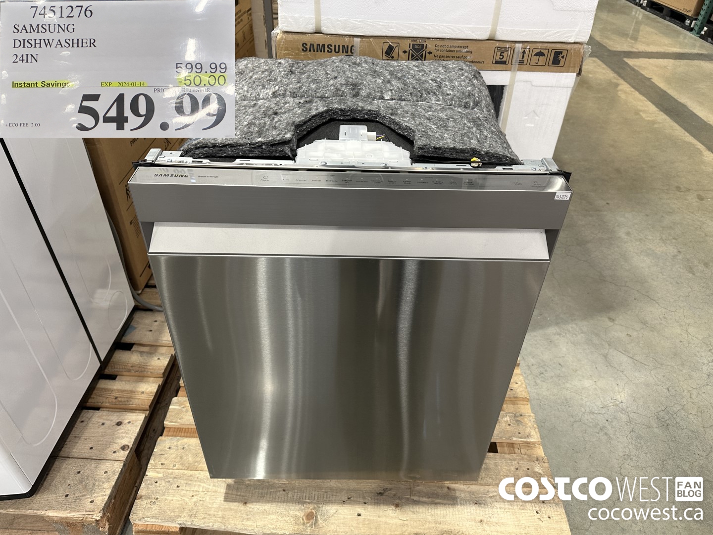 7451276 SAMSUNG DISHWASHER 24IN ($50.00 INSTANT SAVINGS EXPIRES ON 2024-01-14) $549.99