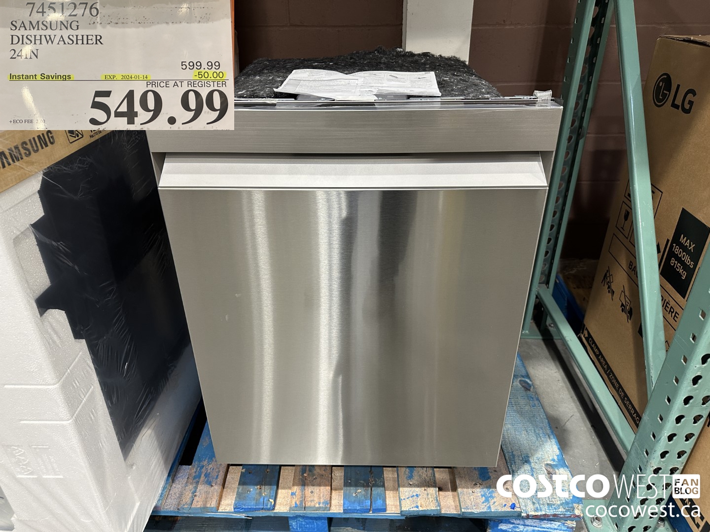 7451276 SAMSUNG DISHWASHER 24IN ($50.00 INSTANT SAVINGS EXPIRES ON 2024-01-14) $549.99