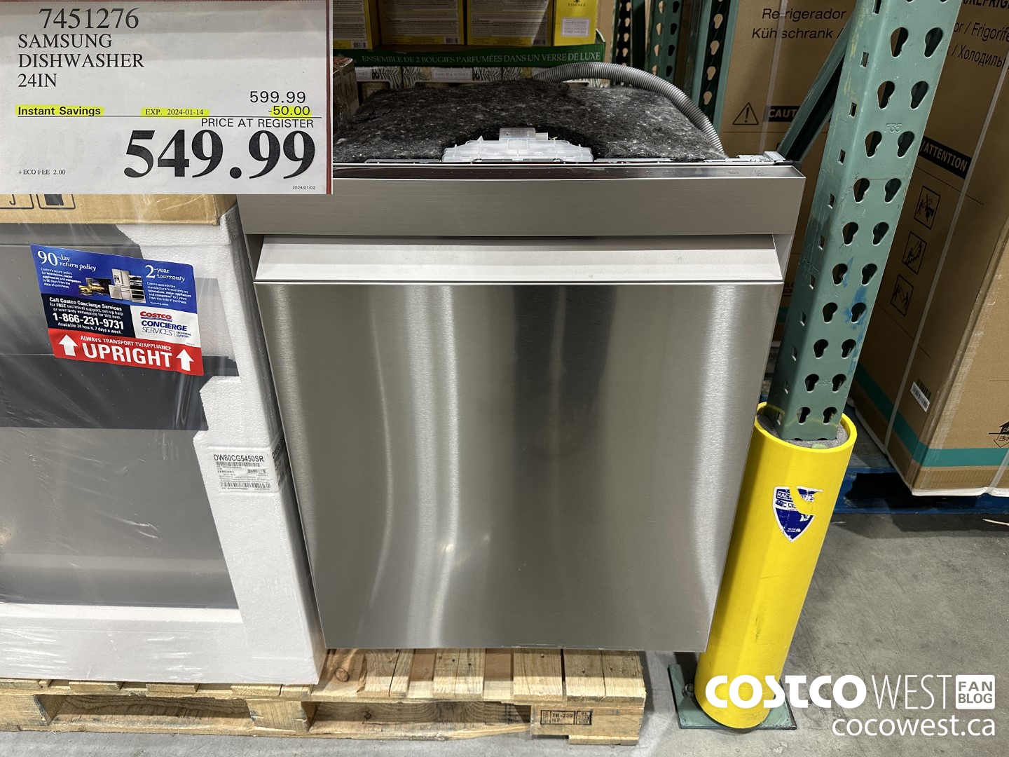 7451276 SAMSUNG DISHWASHER 24IN ($50.00 INSTANT SAVINGS EXPIRES ON 2024-01-14) $549.99