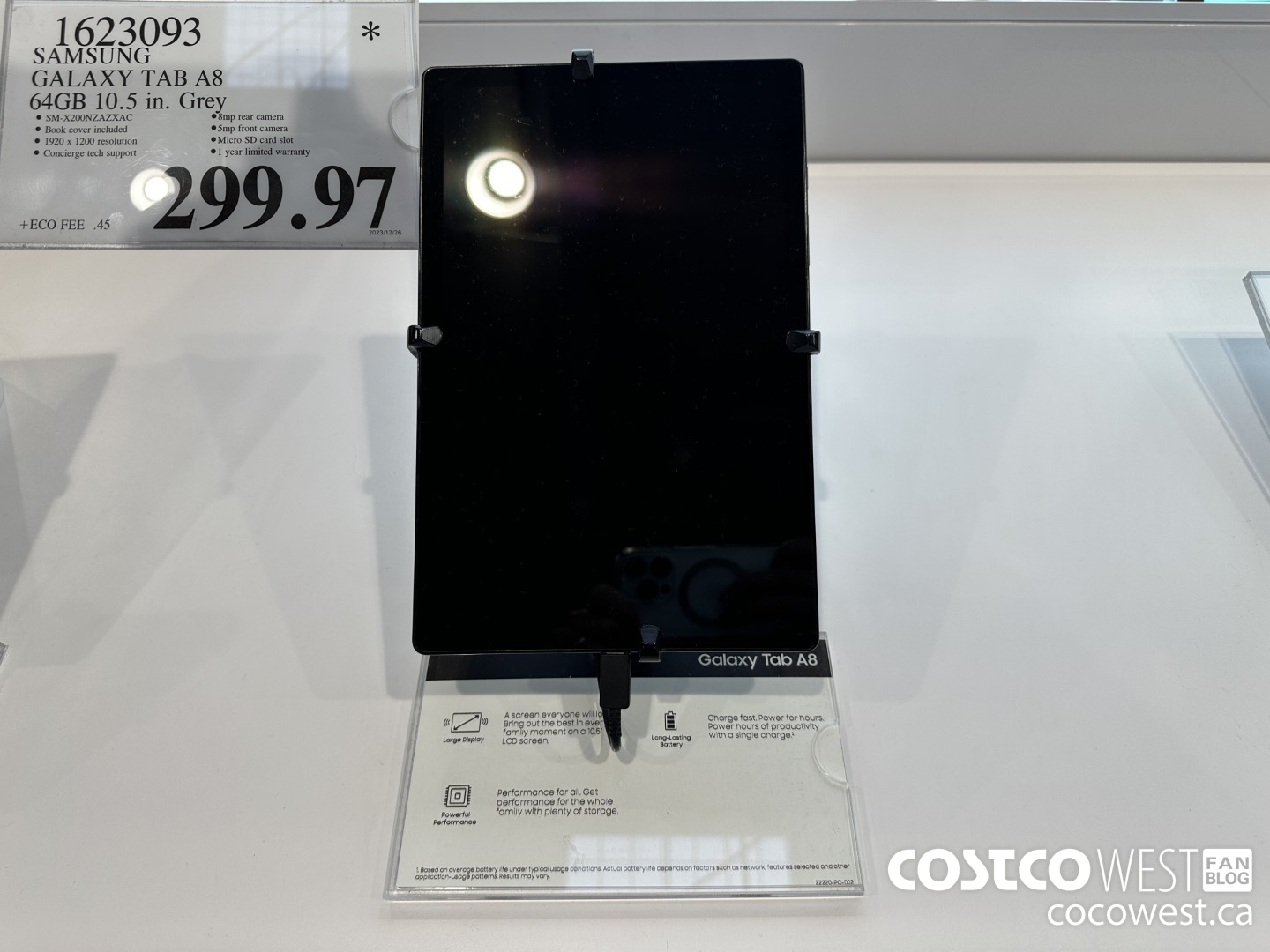 1623093 SAMSUNG GALAXY TAB A8 64GB 10.5 IN GREY $299.97