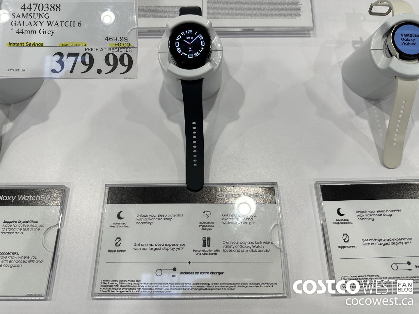 4470388 SAMSUNG GALAXY WATCH 6 44MM GREY ($90.00 INSTANT SAVINGS EXPIRES ON 2024-01-04) $379.99