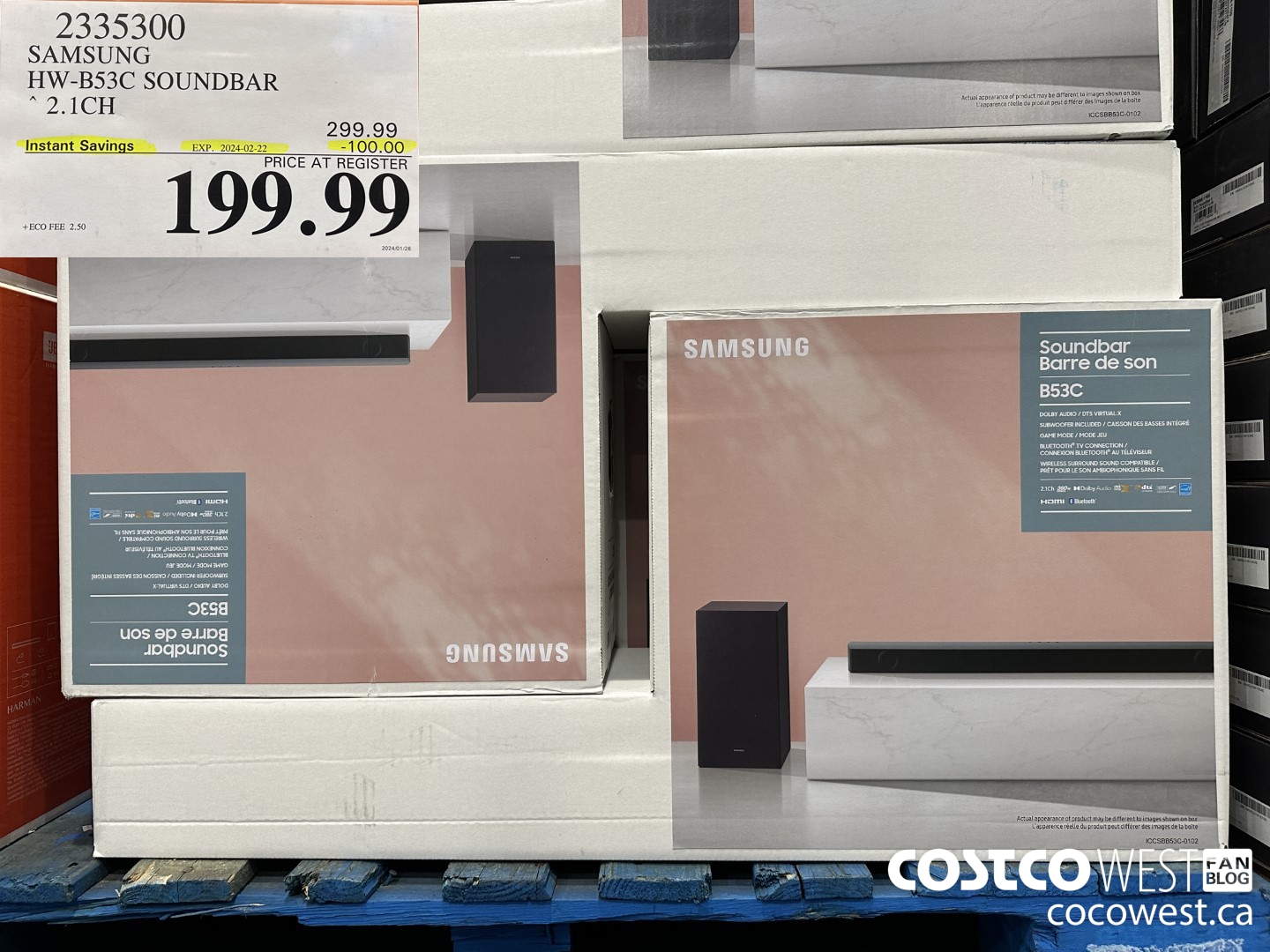 2335300 SAMSUNG HW-B53C/ZC SOUNDBAR 2.1 CH ($100.00 INSTANT SAVINGS EXPIRES ON 2024-02-22) $199.99