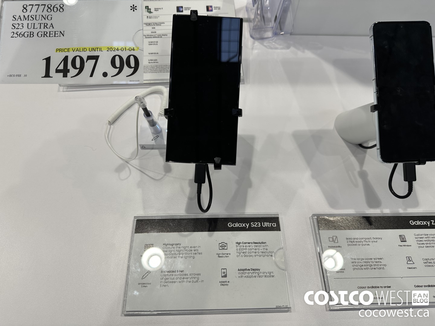 8777868 SAMSUNG S23 ULTRA 256GB GREEN (EXPIRES ON 2024-01-04) $1497.99