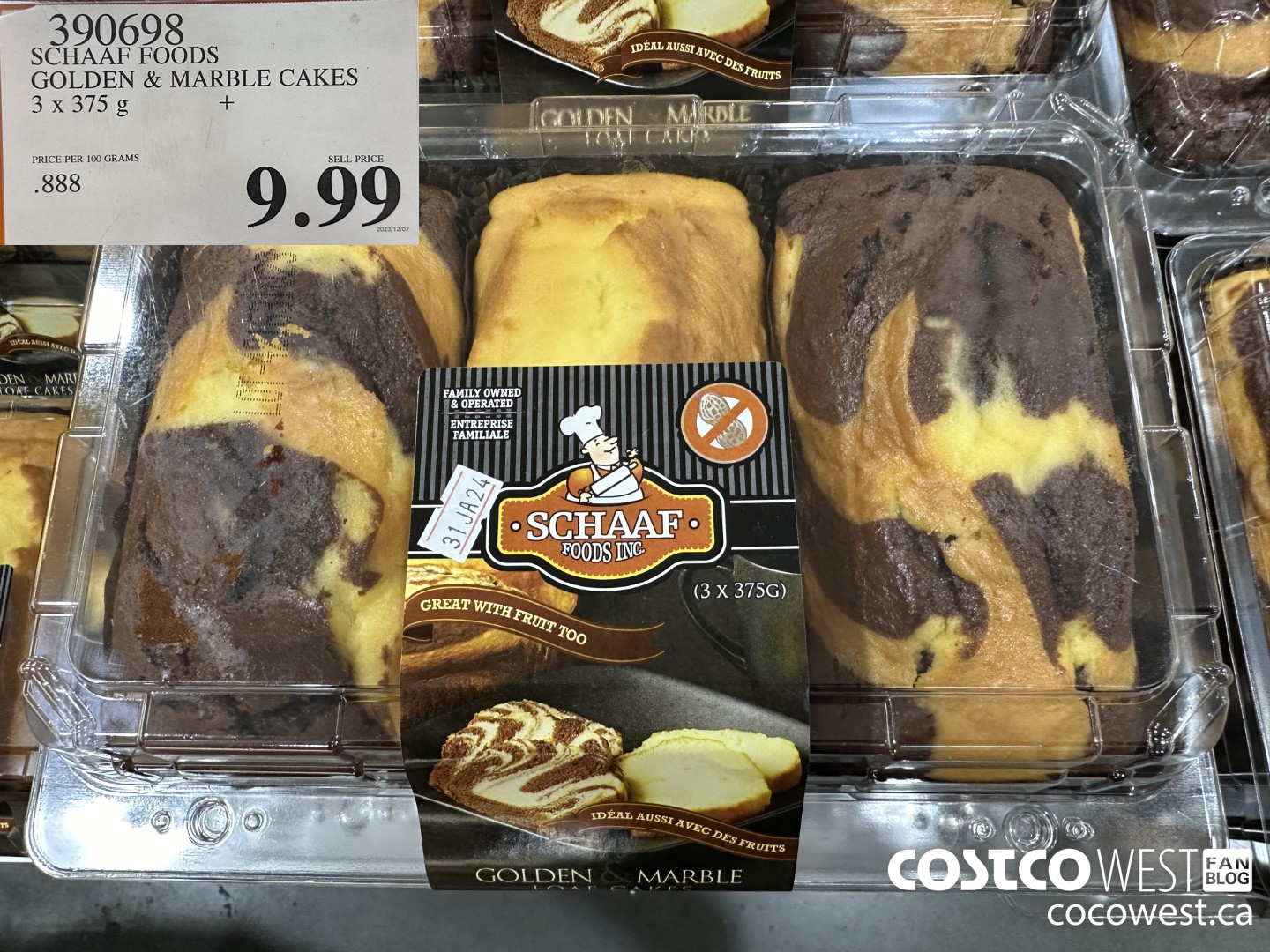 390698 SCHAAF FOODS GOLDEN & MARBLE CAKES 3 X 375G $9.99