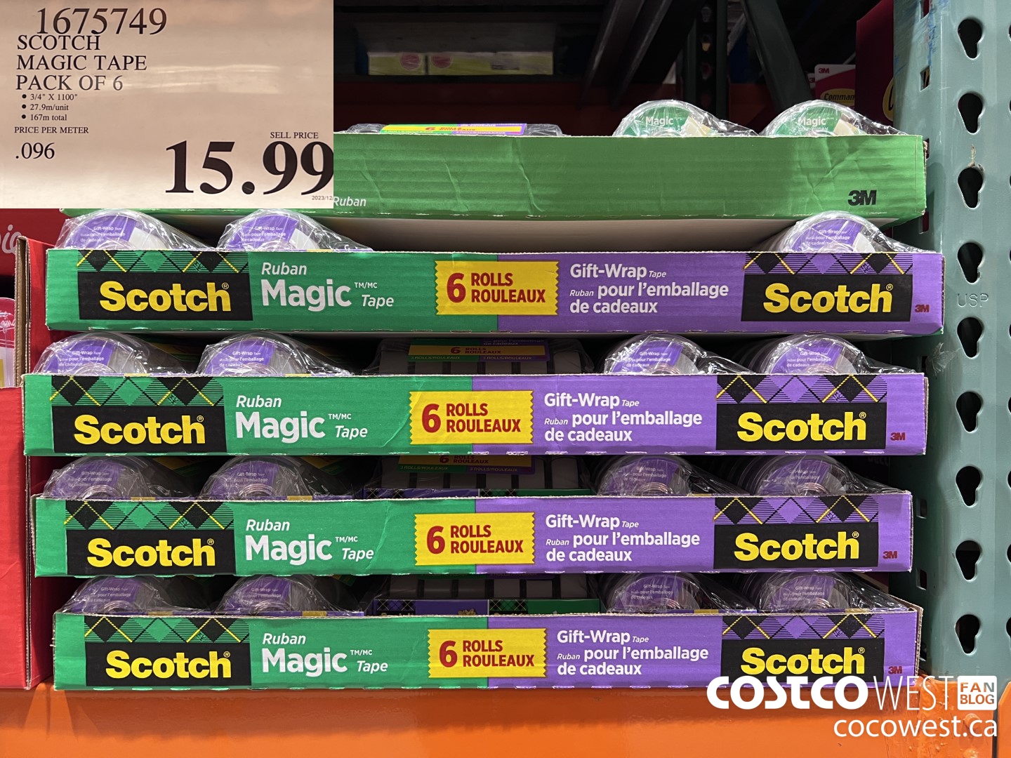 1675749 SCOTCH MAGIC TAPE PACK OF 6 $15.99
