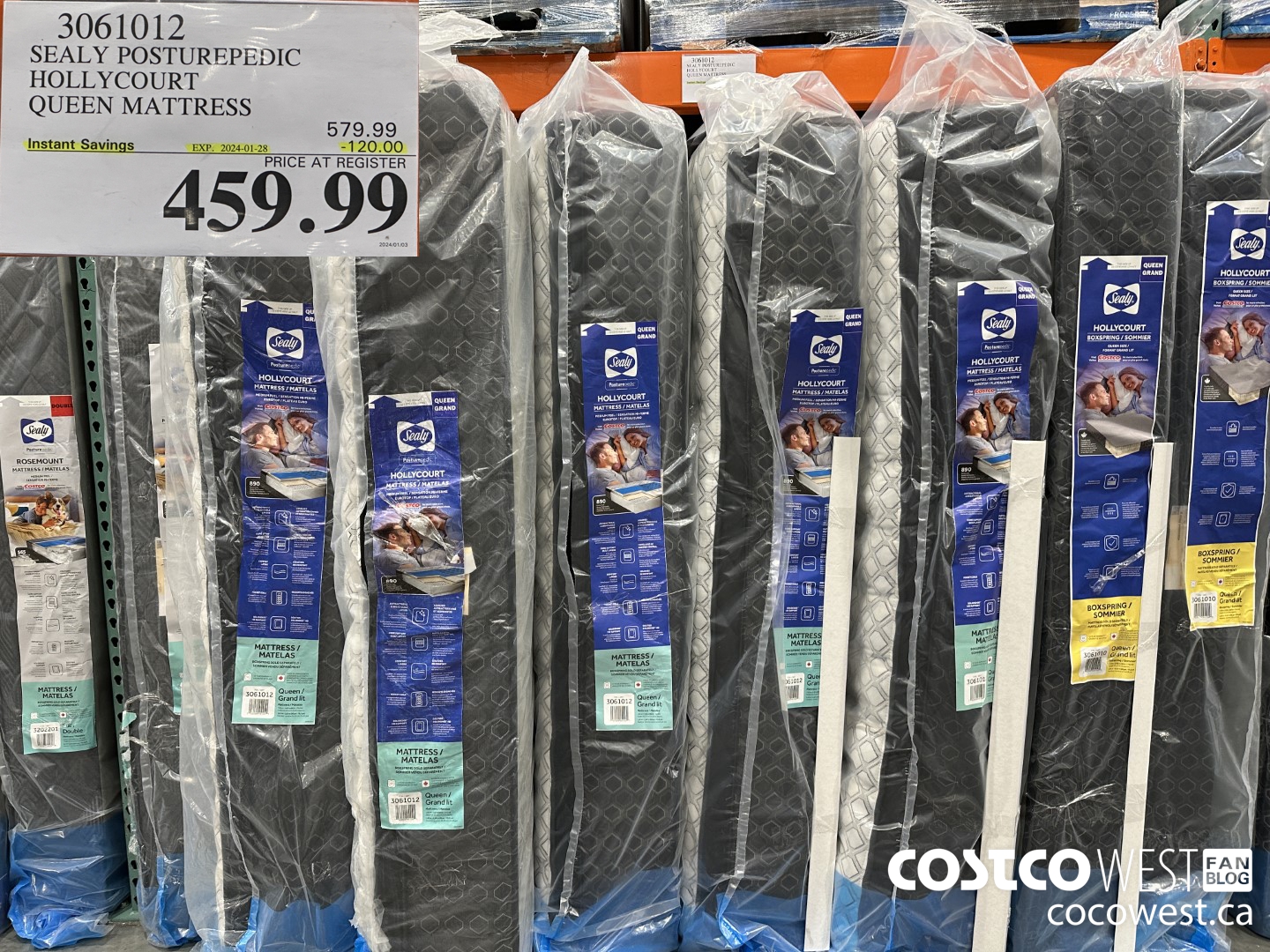 3061012 SEALY POSTUREPEDIC HOLLYCOURT QUEEN MATTRESS ($120.00 INSTANT SAVINGS EXPIRES ON 2024-01-28) $459.99