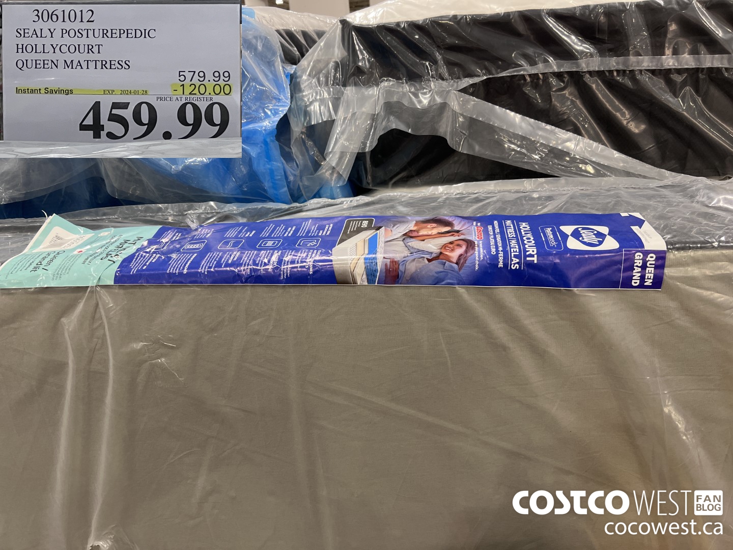 3061012 SEALY POSTUREPEDIC HOLLYCOURT QUEEN MATTRESS ($120.00 INSTANT SAVINGS EXPIRES ON 2024-01-28) $459.99