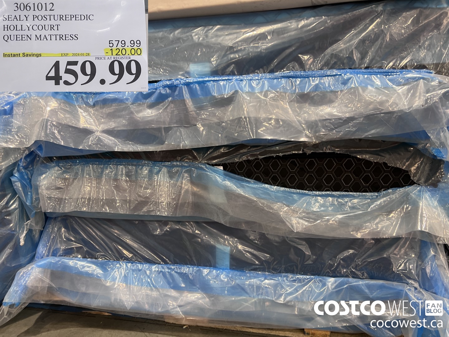 3061012 SEALY POSTUREPEDIC HOLLYCOURT QUEEN MATTRESS ($120.00 INSTANT SAVINGS EXPIRES ON 2024-01-28) $459.99