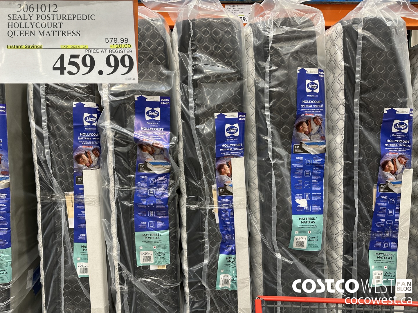 3061012 SEALY POSTUREPEDIC HOLLYCOURT QUEEN MATTRESS ($120.00 INSTANT SAVINGS EXPIRES ON 2024-01-28) $459.99