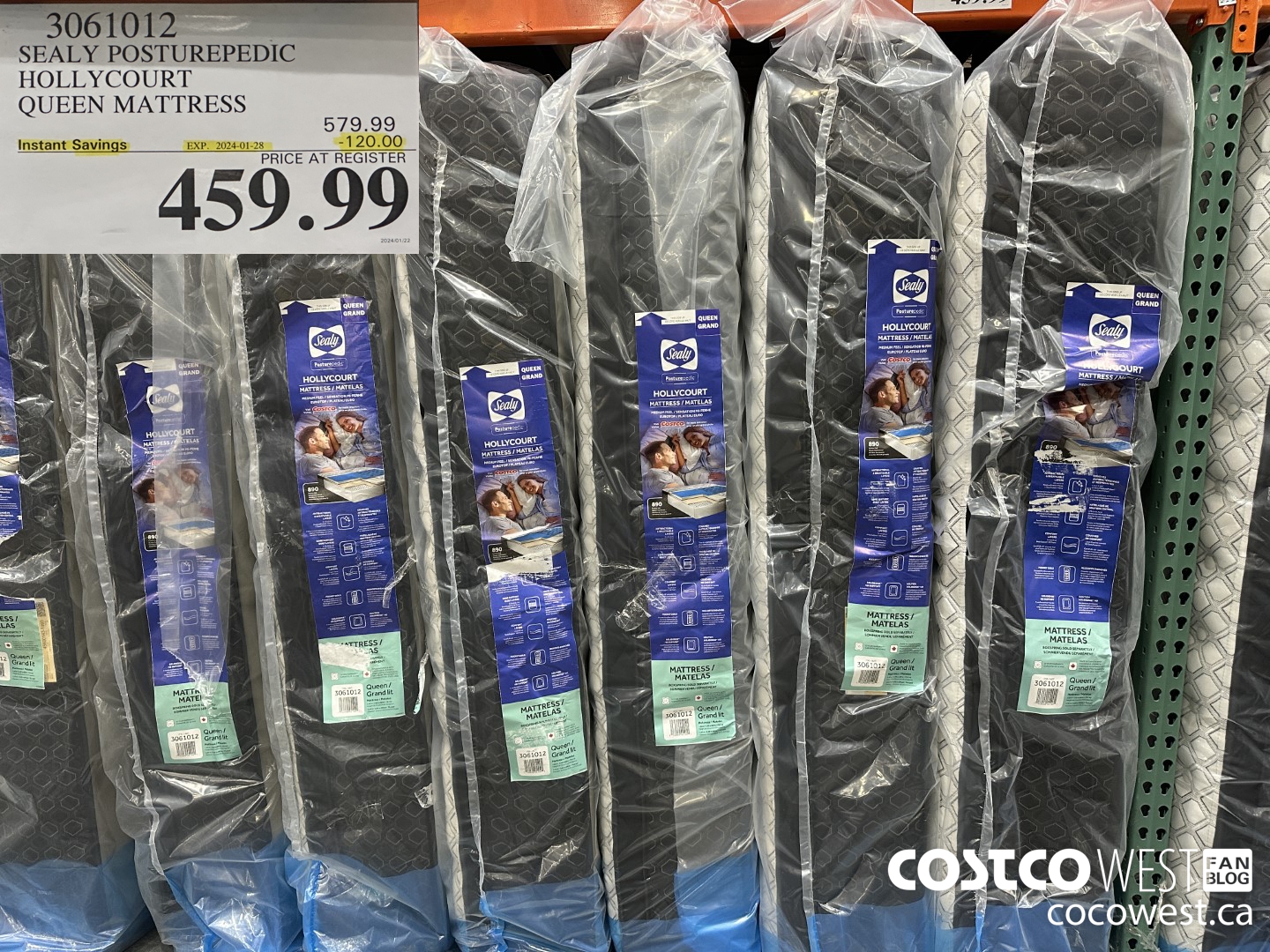 3061012 SEALY POSTUREPEDIC HOLLYCOURT QUEEN MATTRESS ($120.00 INSTANT SAVINGS EXPIRES ON 2024-01-28) $459.99