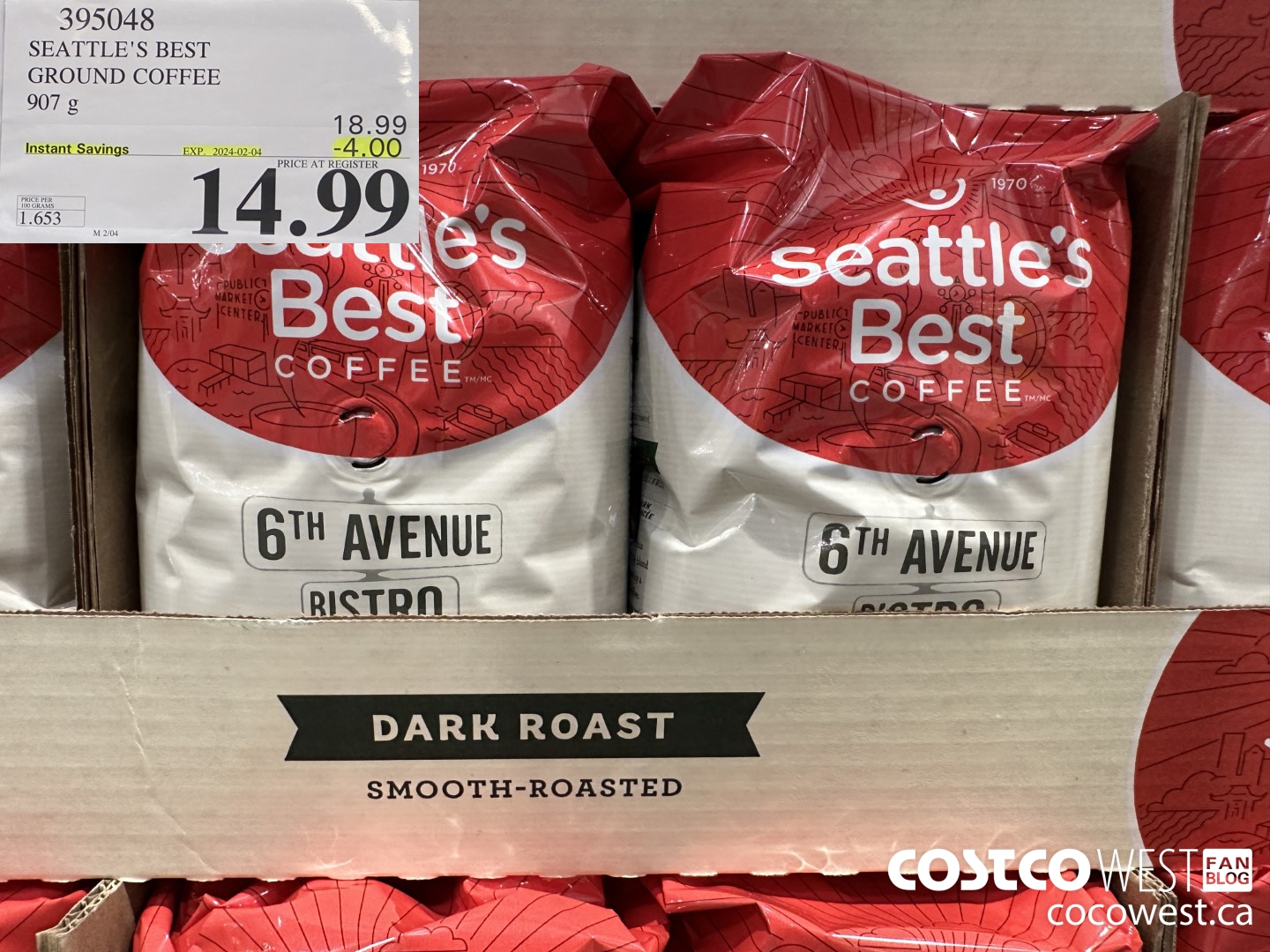 395048 SEATTLE'S BEST GROUND COFFEE 907 G ($4.00 INSTANT SAVINGS EXPIRES ON 2024-02-04) $14.99