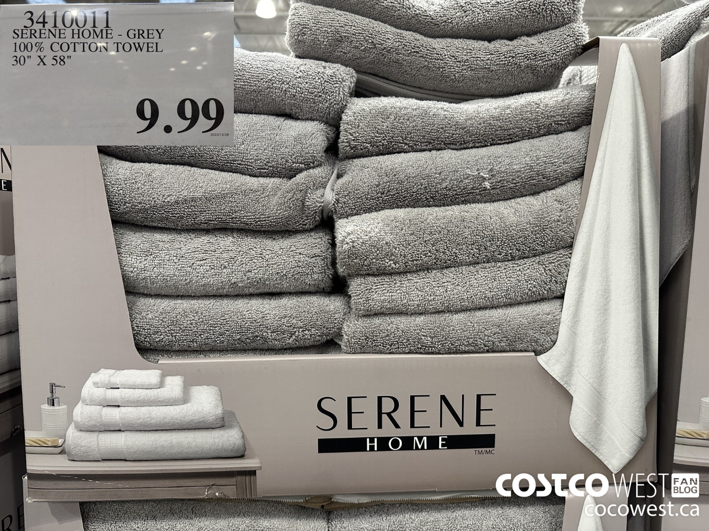 3410011 SERENE HOME GREY 100% COTTON TOWEL 30