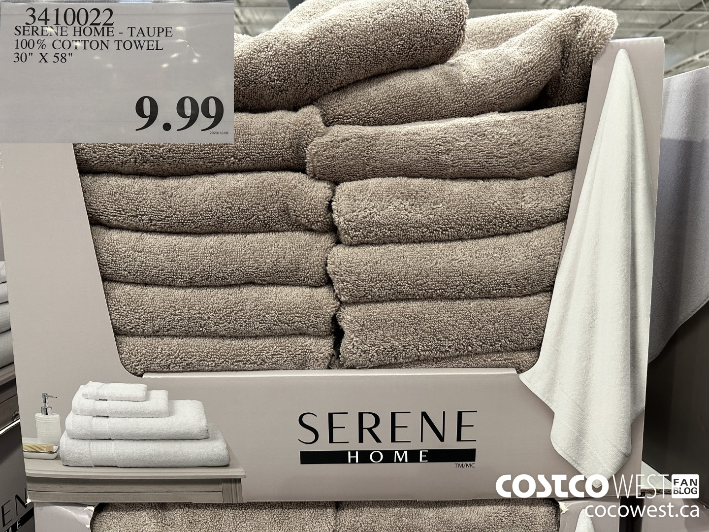 3410022 SERENE HOME TAUPE 100% COTTON TOWEL 30