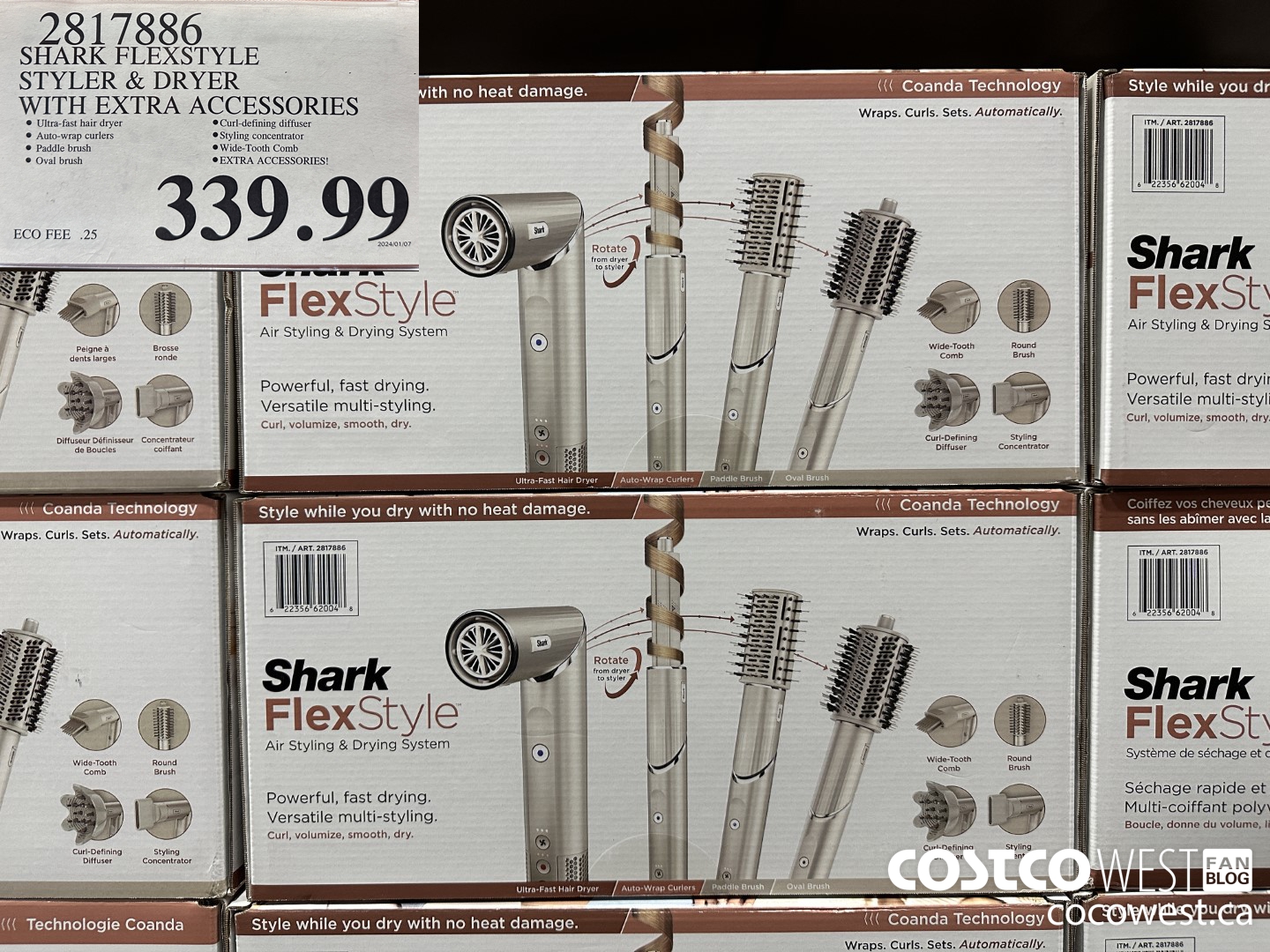 2817886 SHARK FLEXSTYLE STYLER & DRYER WITH EXTRA ACCESSORIES $339.99