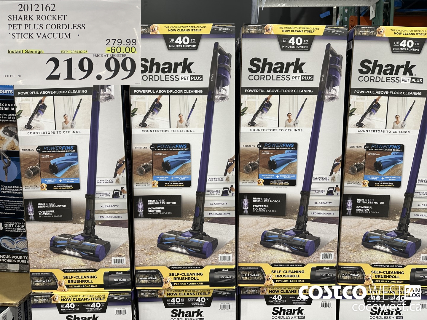 2012162 SHARK ROCKET PET PLUS CORDLESS STICK VACUUM ($60.00 INSTANT SAVINGS EXPIRES ON 2024-02-25) $219.99