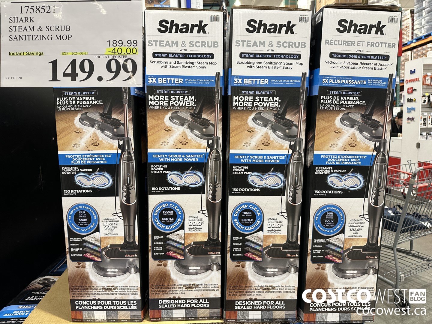 1758521 SHARK STEAM & SCRUB SANITIZING MOP ($40.00 INSTANT SAVINGS EXPIRES ON 2024-02-25) $149.99