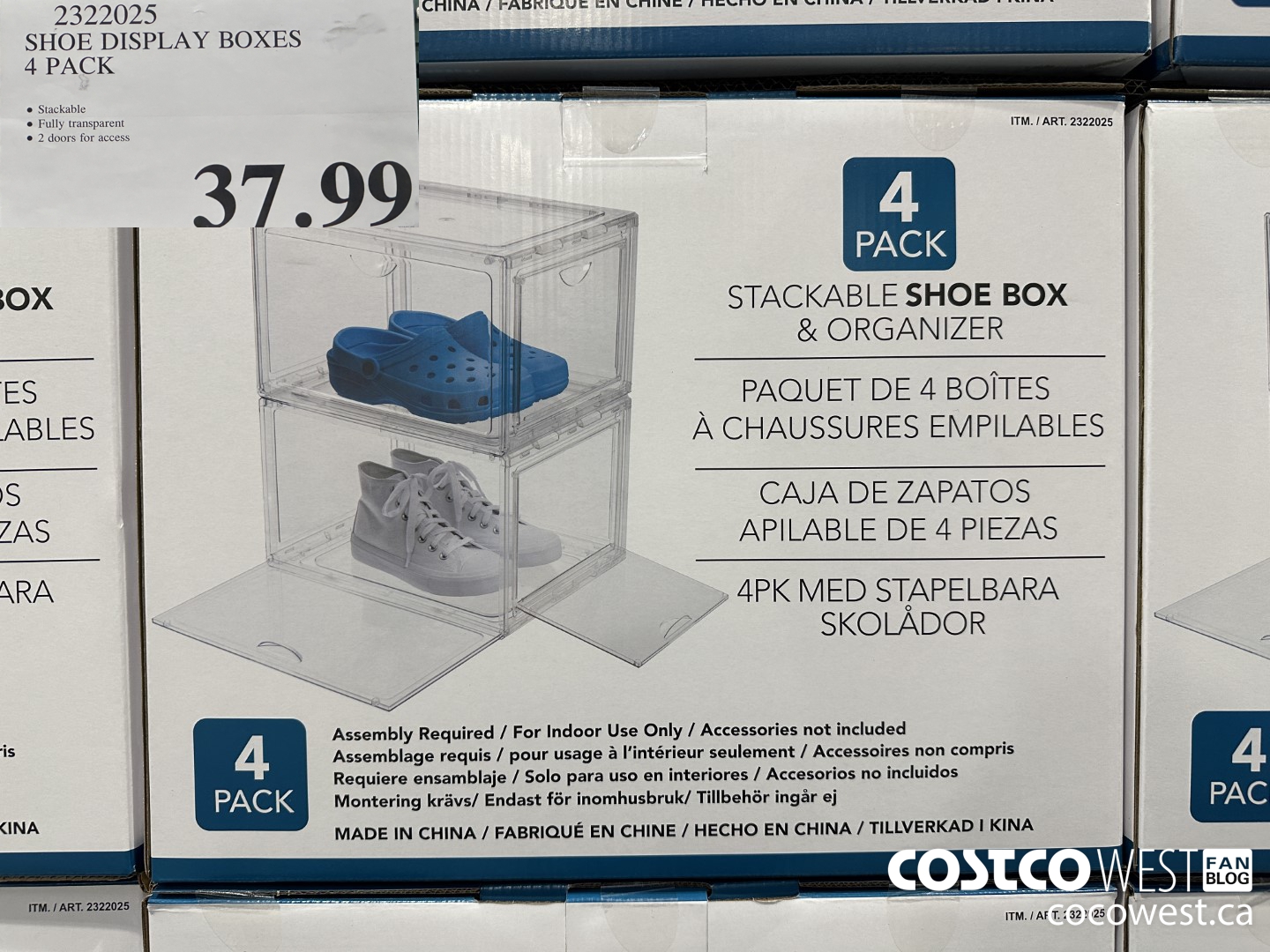2322025 SHOE DISPLAY BOXES 4 PACK $37.99