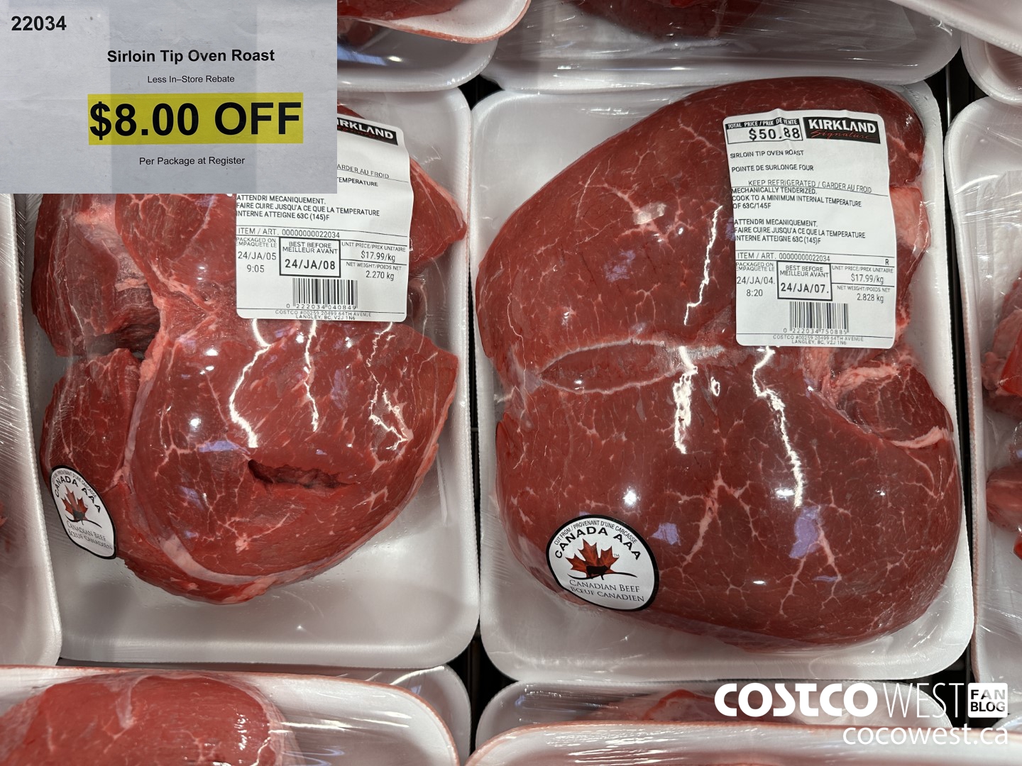 22034 SIRLOIN TIP OVEN ROAST ($8.00 INSTANT SAVINGS)