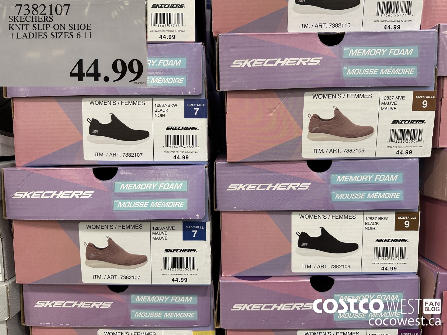 7382107 SKECHERS KNIT SLIP ON SHOE LADIES SIZES 6-11 $44.99