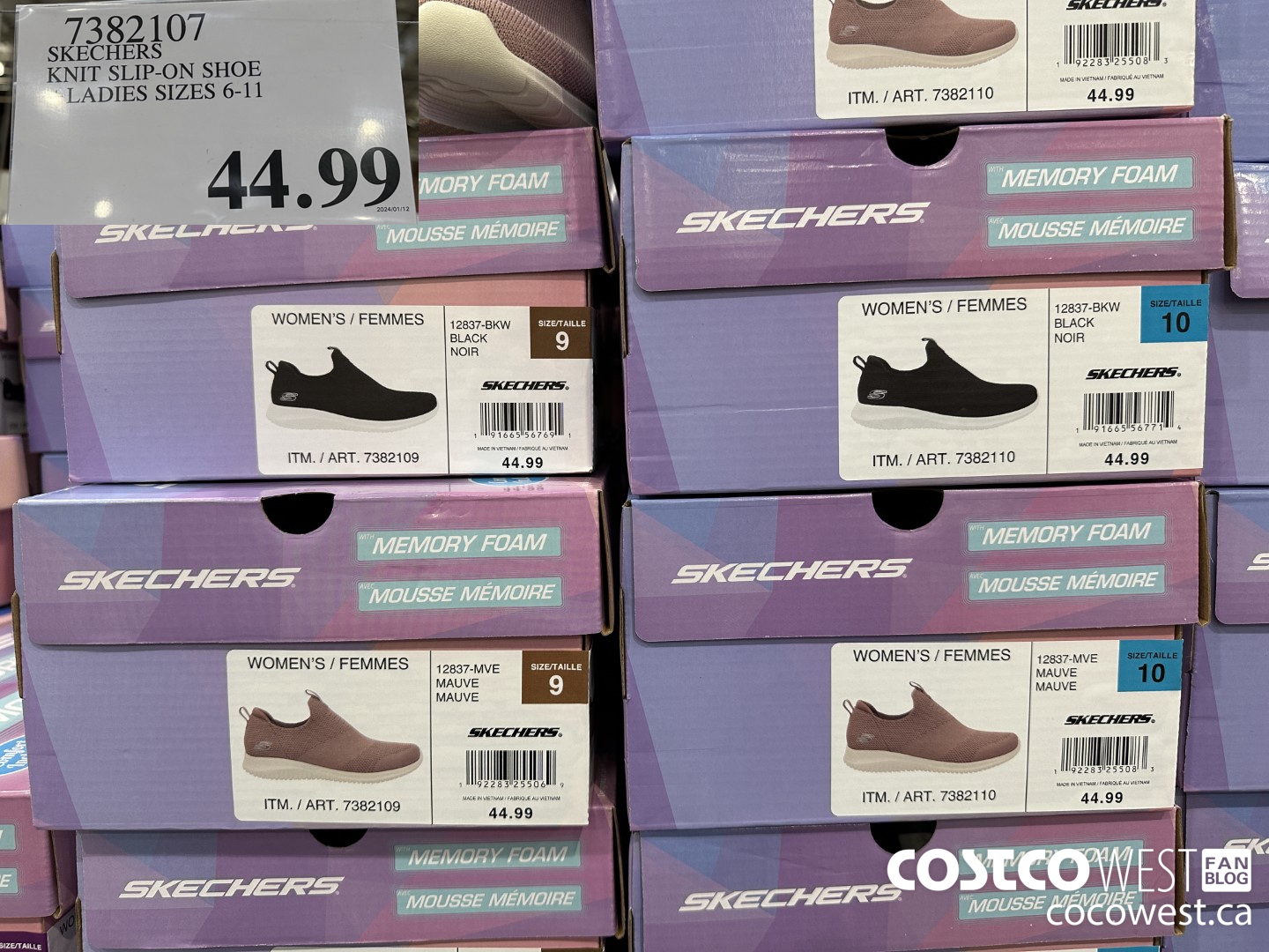 7382107 SKECHERS KNIT SLIP ON SHOE LADIES SIZES 6-11 $44.99