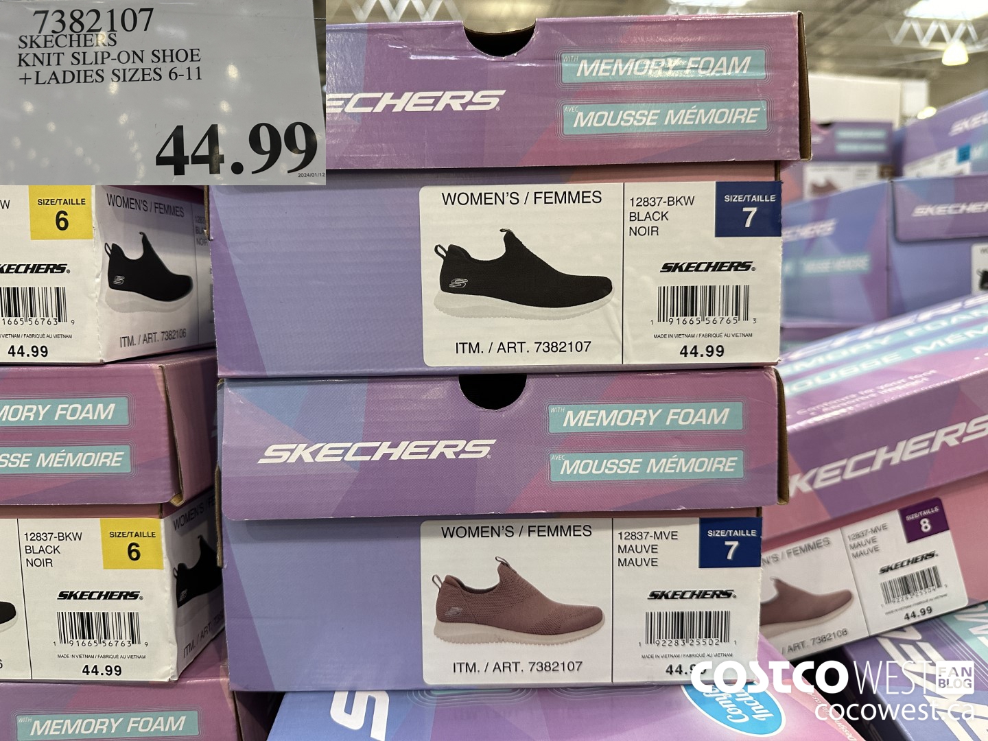 7382107 SKECHERS KNIT SLIP ON SHOE LADIES SIZES 6-11 $44.99