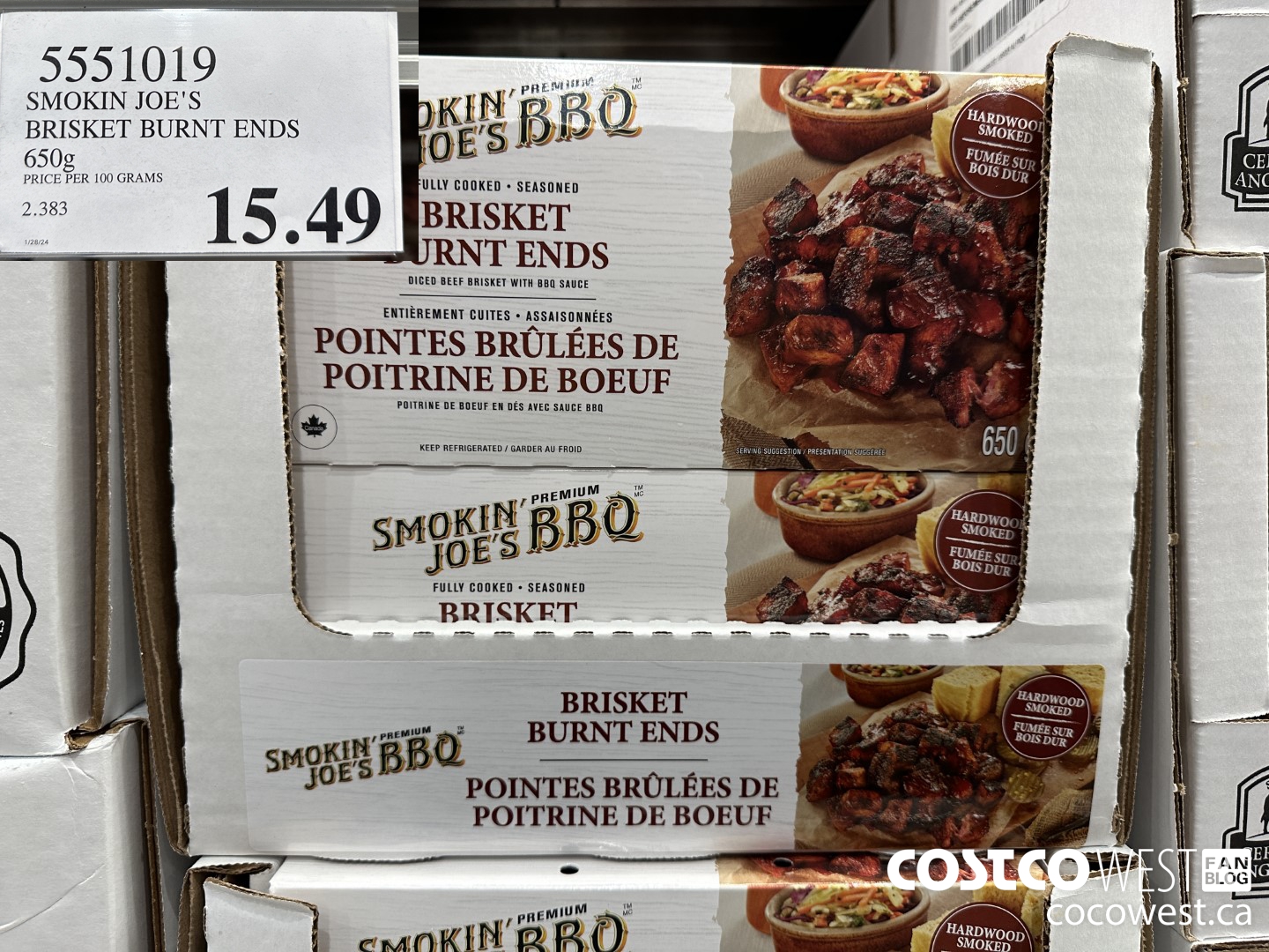 5551019 SMOKIN JOE'S BRISKET BURNT ENDS 650G $15.49