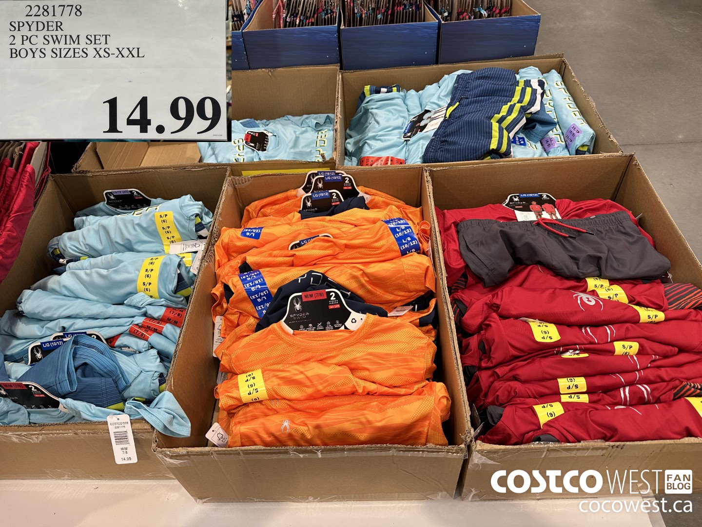 2281778 SPYDER 2 PC SWIM SET BOYS SIZES XS-XXL $14.99