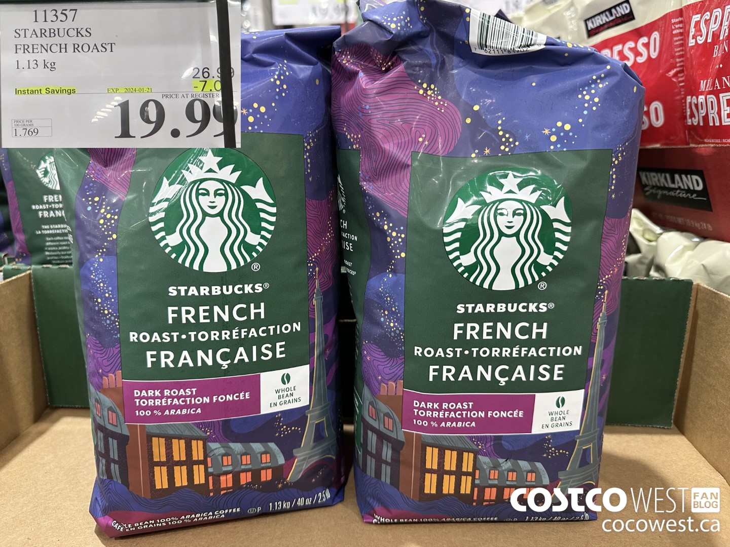 11357 STARBUCKS FRENCH ROAST 1.13KG ($7.00 INSTANT SAVINGS EXPIRES ON 2024-01-21) $19.99