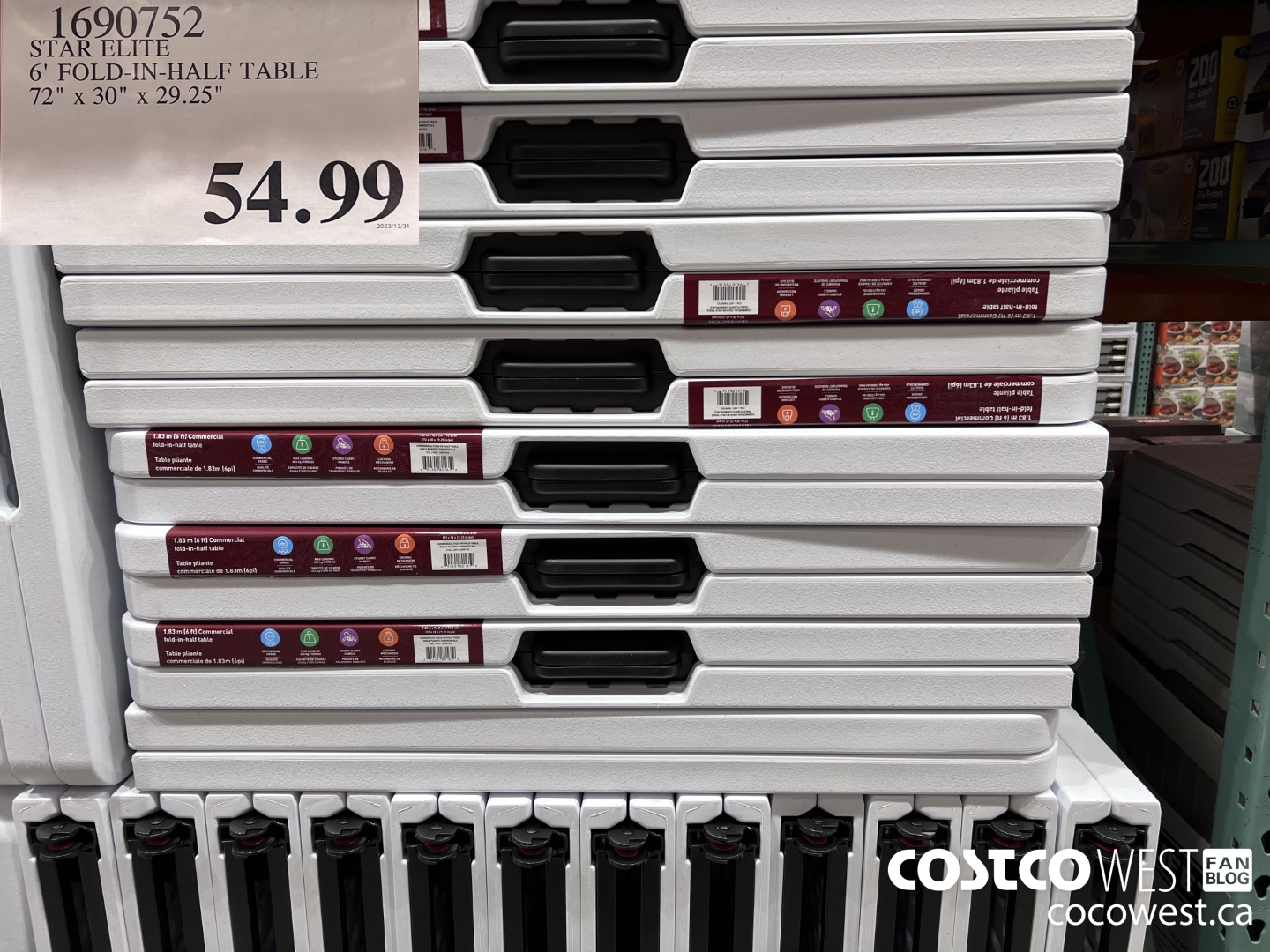 1690752 STAR ELITE 6' FOLD-IN-HALF TABLE 72