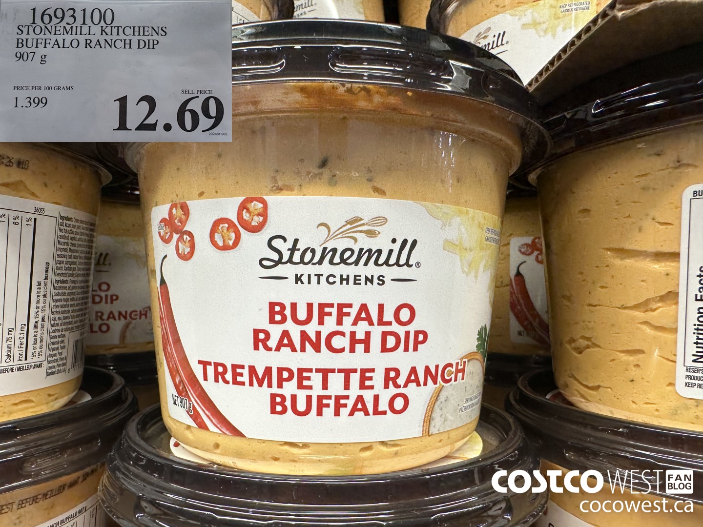 1693100 STONEMILL KITCHENS BUFFALO RANCH DIP 907G $12.69