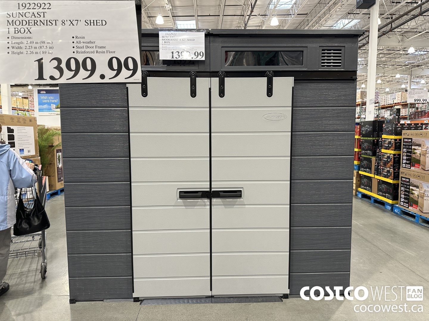 1922922 SUNCAST MODERNIST 8'X7' SHED 1 BOX $1399.99