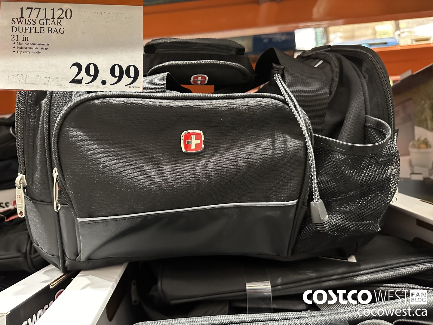 1771120 SWISS GEAR DUFFLE BAG 21 IN $29.99