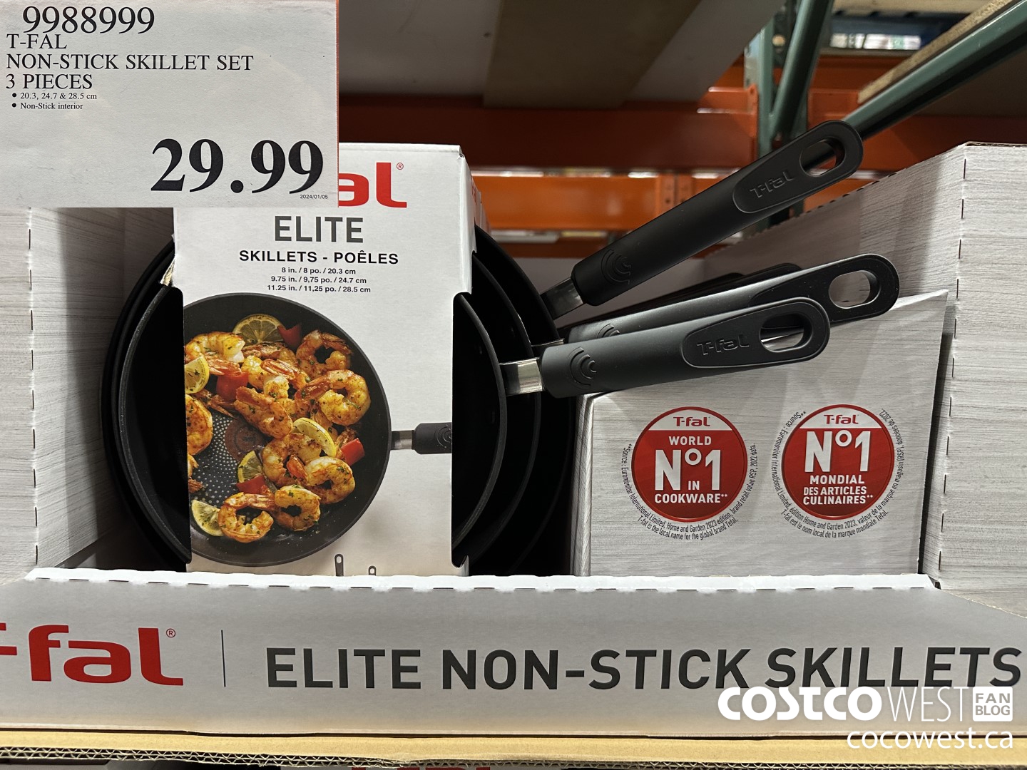 9988999 T-FAL NON-STICK SKILLET SET 3 PIECES $29.99