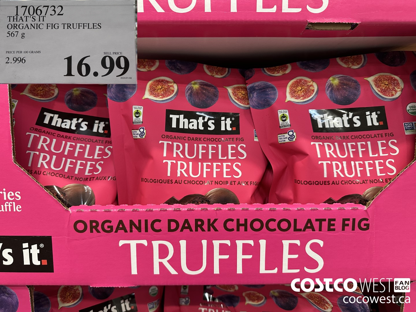 1706732 THAT'S IT ORGANIC FIG TRUFFLES 567 G $16.99