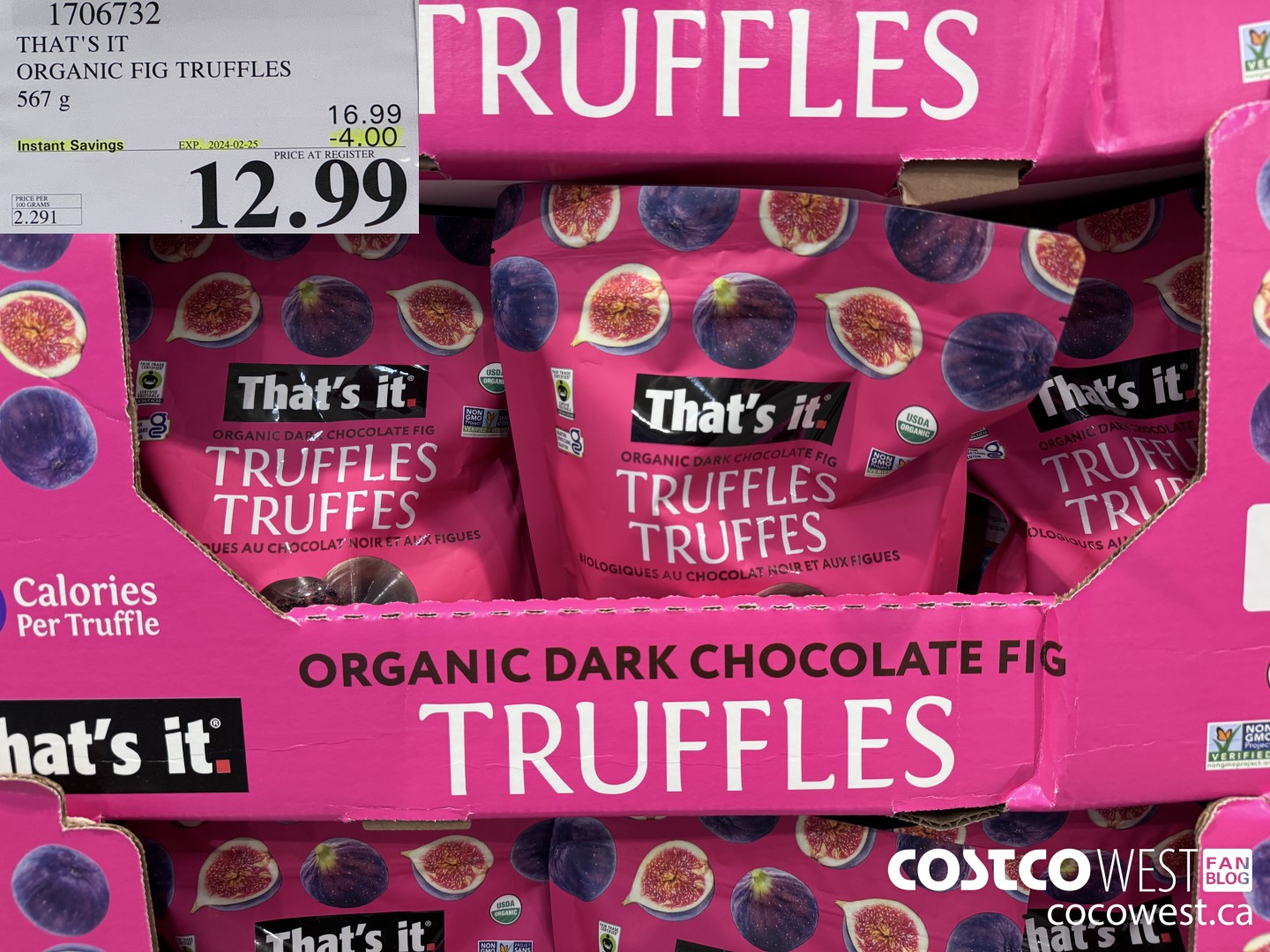 1706732 THAT'S IT ORGANIC FIG TRUFFLES 567 G ($4.00 INSTANT SAVINGS EXPIRES ON 2024-02-25) $12.99