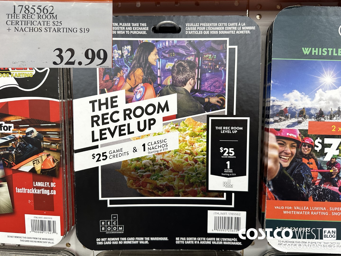 1785562 THE REC ROOM CERTIFICATE $25 + NACHOS STARTING $19 $32.99