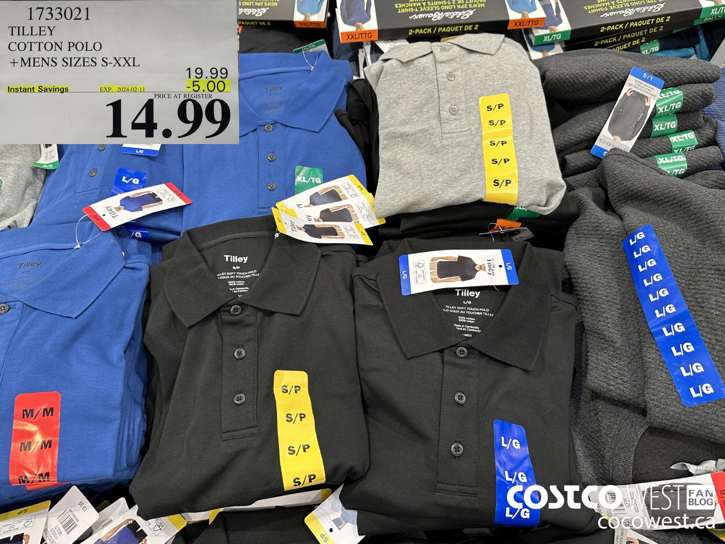 1733021 TILLEY COTTON POLO MENS SIZES S-XXL ($5.00 INSTANT SAVINGS EXPIRES ON 2024-02-11) $14.99