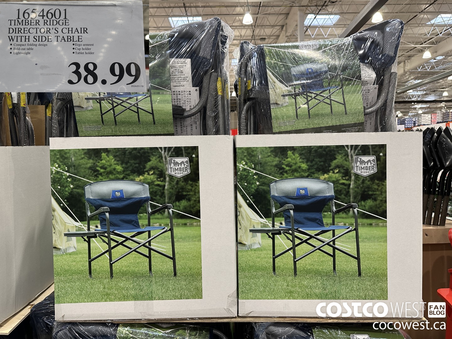 1654601 TIMBER RIDGE DIRECTOR'S CHAIR WITH SIDE TABLE $38.99