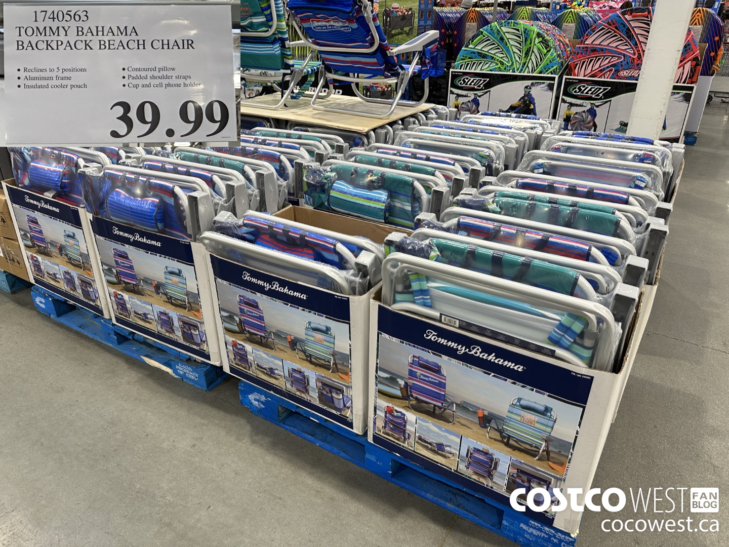 1740563 TOMMY BAHAMA BACKPACK BEACH CHAIR $39.99