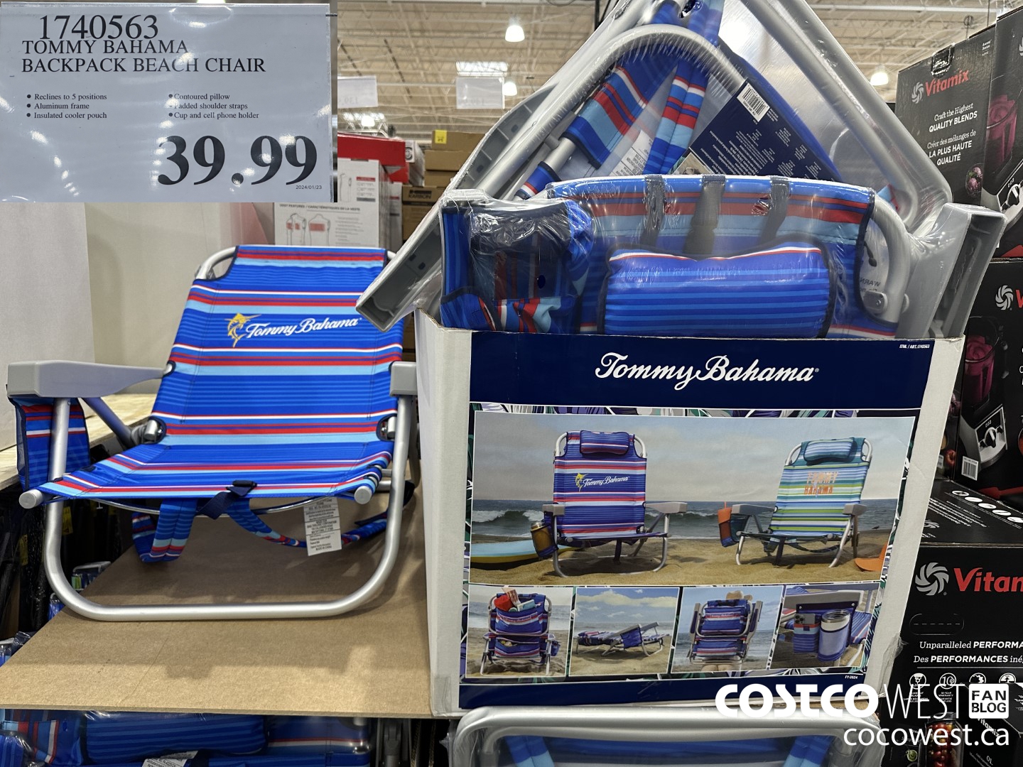 1740563 TOMMY BAHAMA BACKPACK BEACH CHAIR $39.99