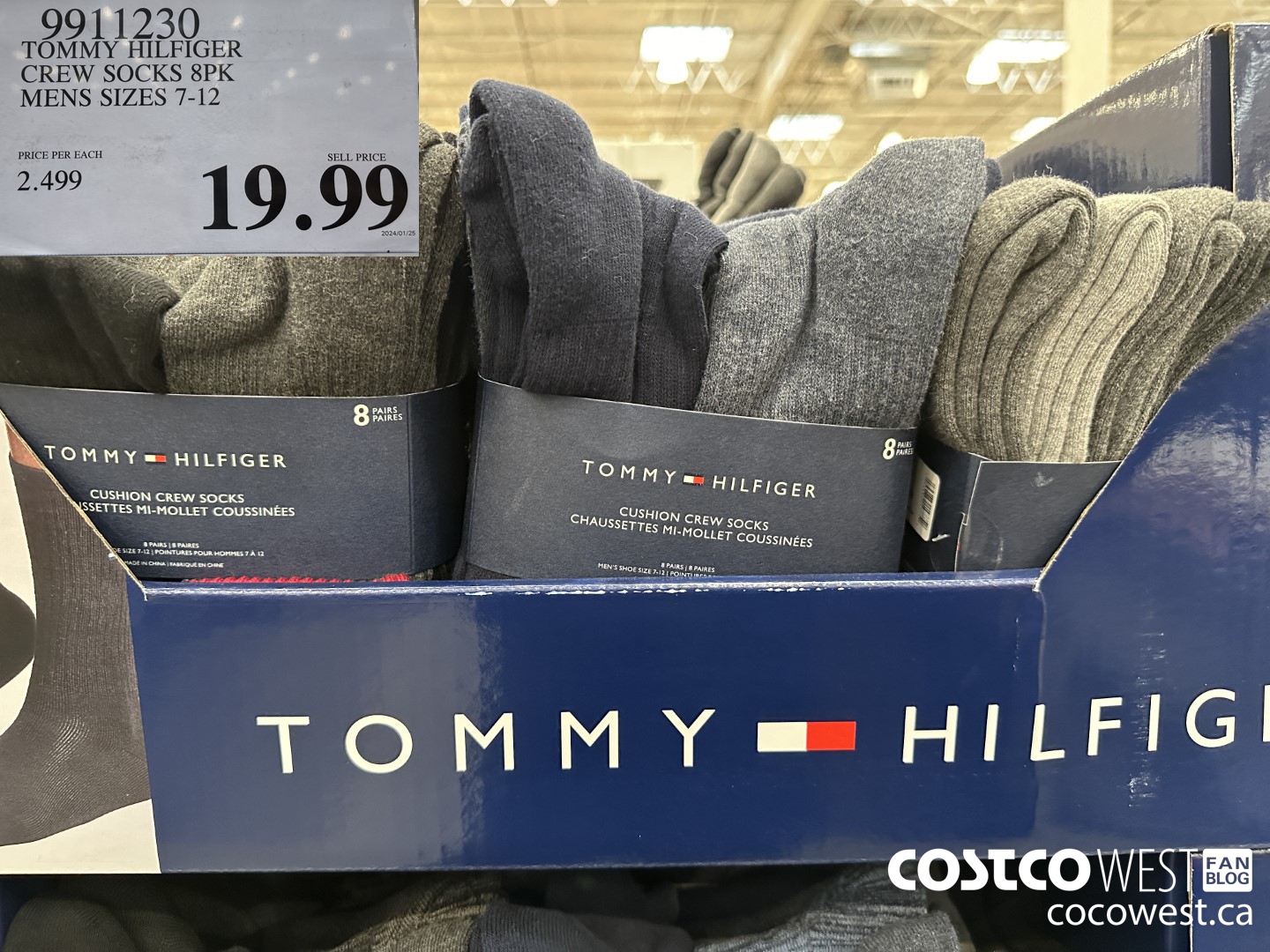 9911230 TOMMY HILFIGER CREW SOCKS 8PK MENS SIZES 7-12  $19.99