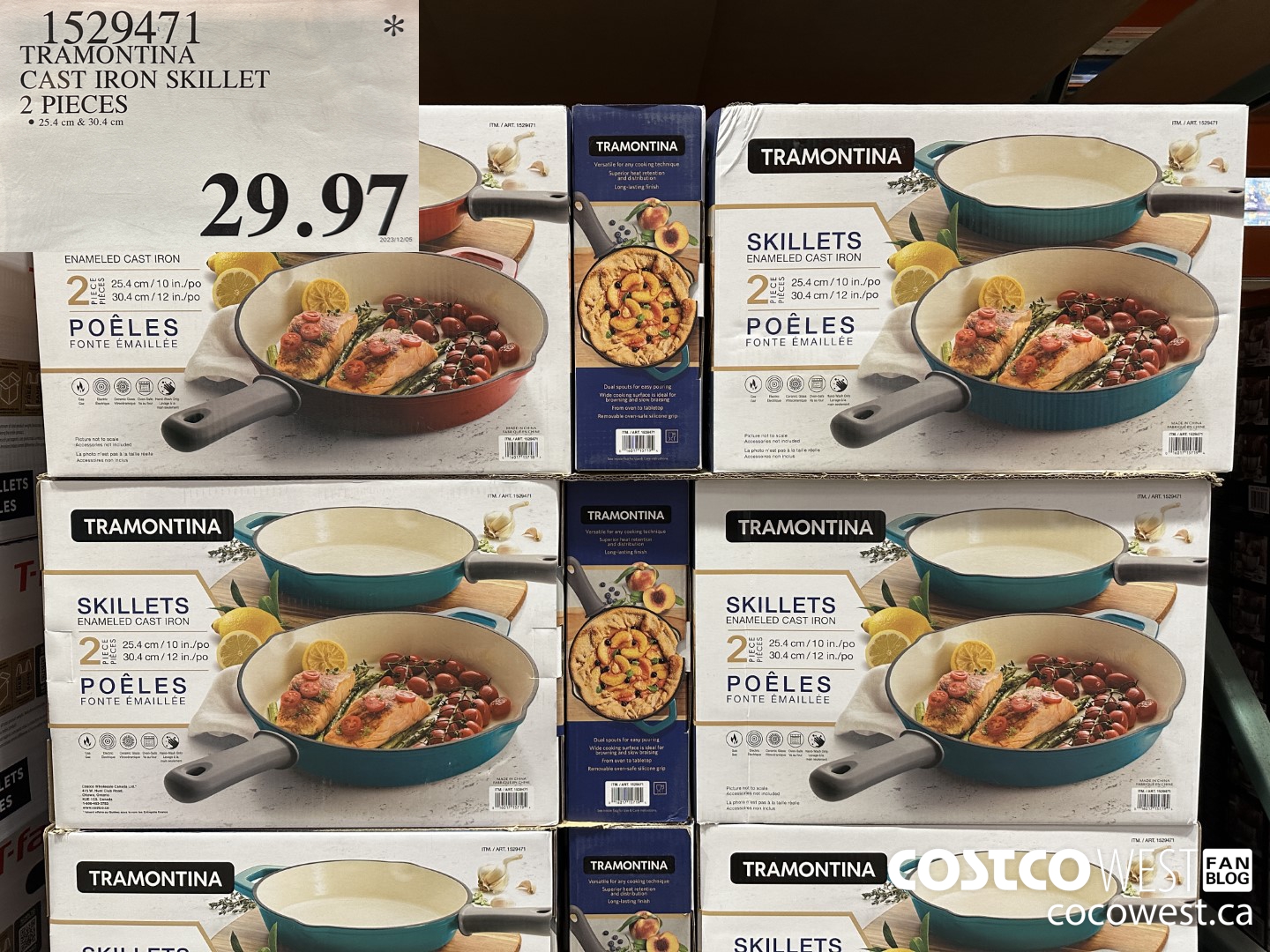 1529471 TRAMONTINA CAST IRON SKILLET 2 PIECES $29.97