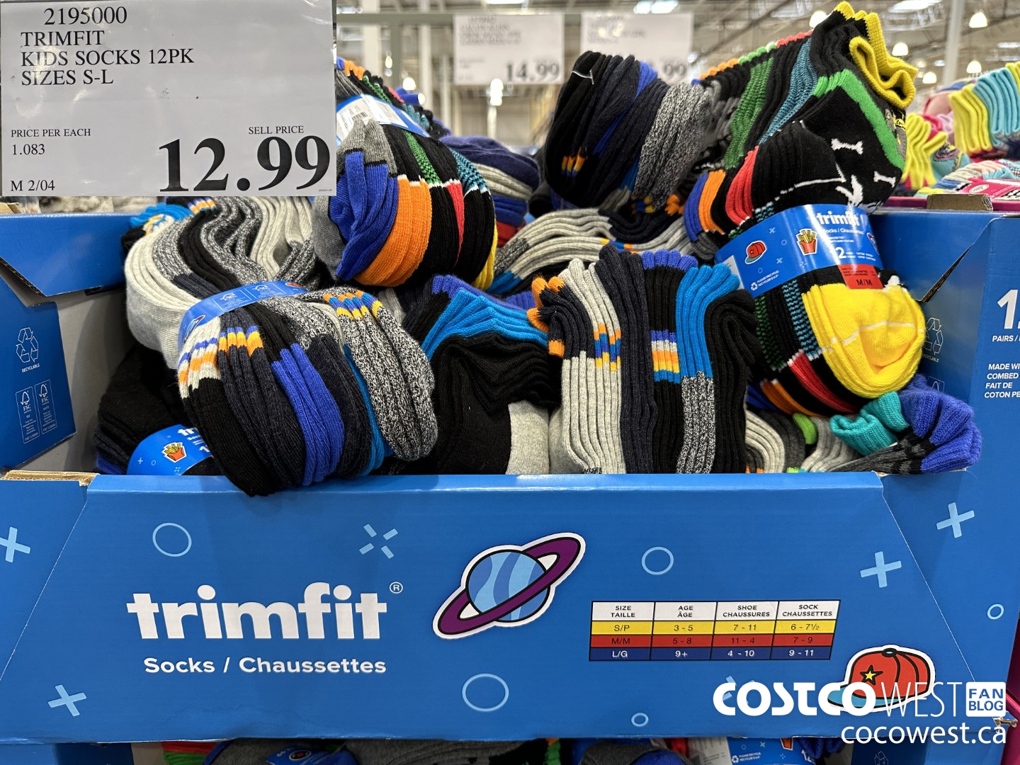 2195000 TRIMFIT KIDS SOCKS 12PK SIZE S-L $12.99