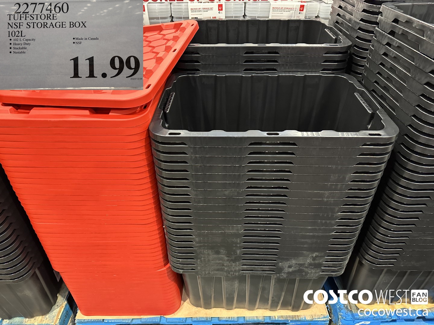 2277460 TUFFSTORE NSF STORAGE BOX 102L $11.99